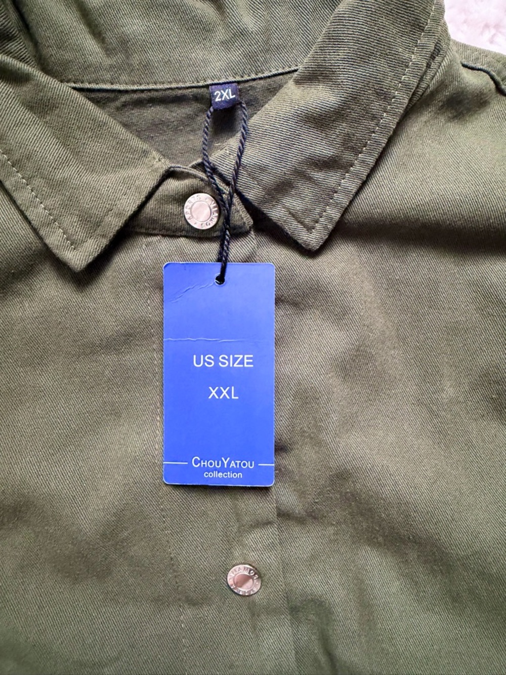 Army Green Cuffed Sleeve Utility Romper Size XXL - Picture 8 of 13